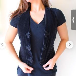 Vintage velvet-look, cotton vest
